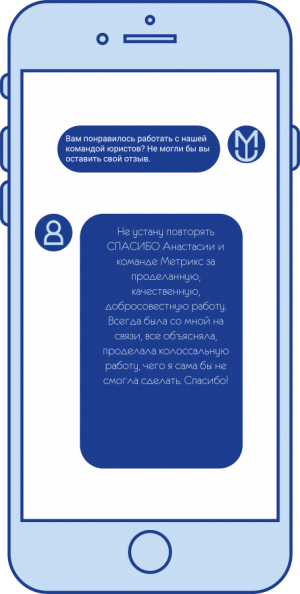 Отзыв от клиента, полученный через WhatsApp